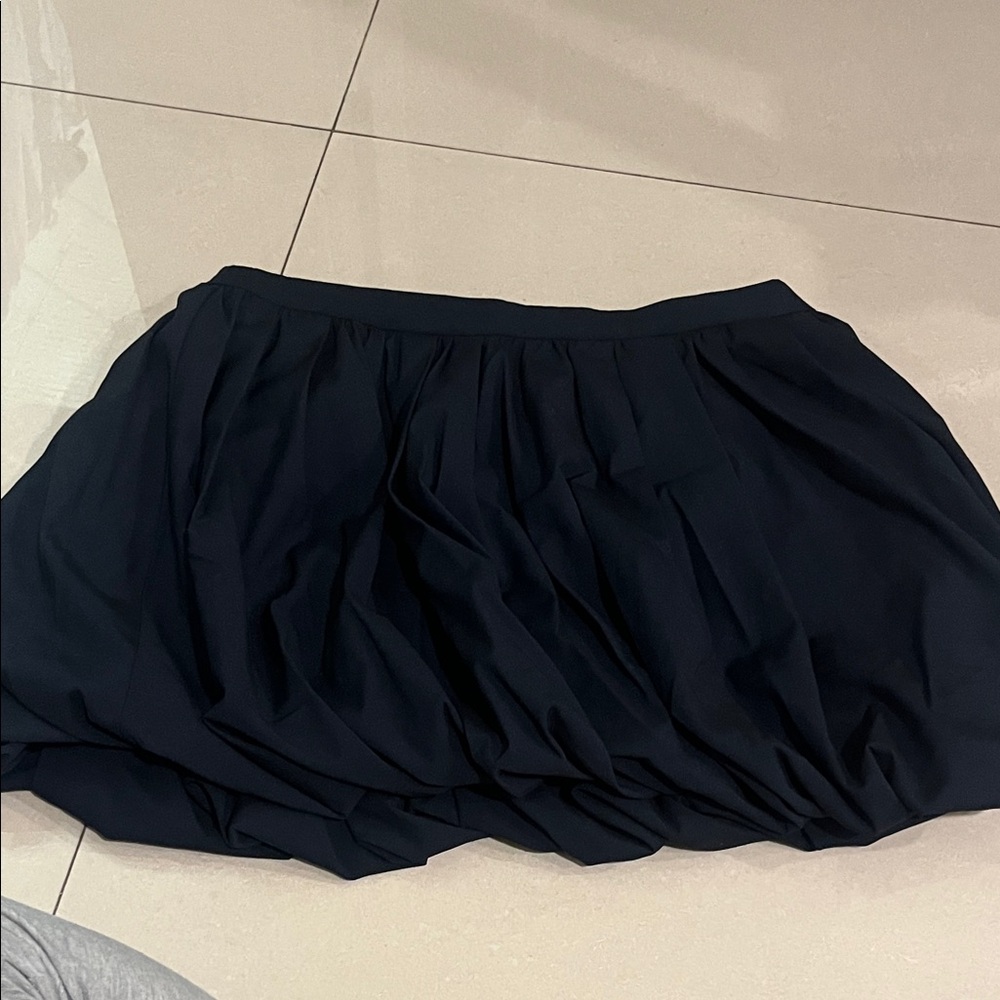 Zara Black Bubble-Hem Skater Skirt